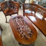 Kursi Tamu Ukir Minimalis Betawi Kayu Jati Perhutani | Set Sofa Tamu Jepara - Gambar 3