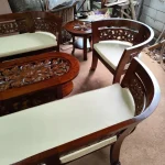 Kursi Tamu Ukir Minimalis Betawi Kayu Jati Perhutani | Set Sofa Tamu Jepara - Gambar 4