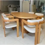 Meja Makan Minimalis Modern Kayu Jati Perhutani - Gambar 2