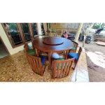 Meja Makan Bundar Kayu Jati Putar Jepara – Custom Ukuran & Finishing - Gambar 3