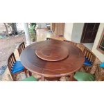 Meja Makan Bundar Kayu Jati Putar Jepara – Custom Ukuran & Finishing - Gambar 4