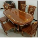 Meja Makan Kursi Makan Minimalis Selina Gendong Kayu Jati Jepara