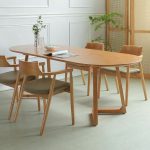 Meja Makan Minimalis Scandinavian Terbaru Kayu Jati Perhutani - Gambar 2