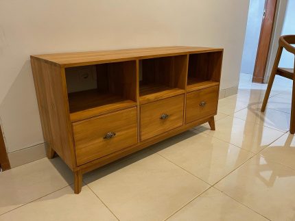 meja TV minimalis kayu jati