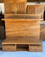 meja TV minimalis kayu jati