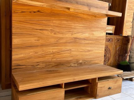 meja TV minimalis kayu jati