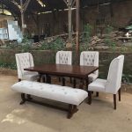 meja makan 5 kursi 1 bench sofa