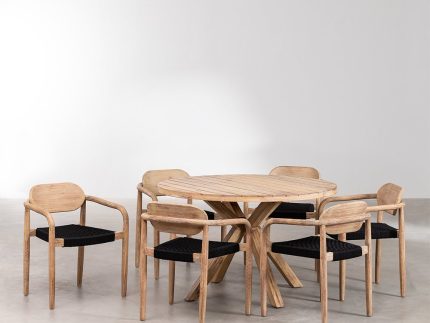 Set Meja Makan Bundar Outdoor