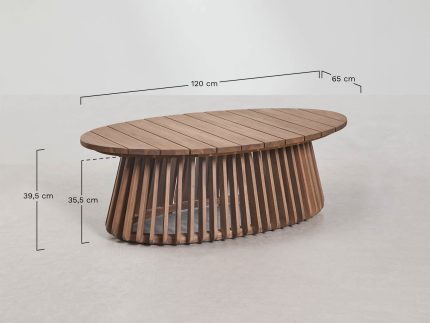 Meja Kopi Oval Outdoor