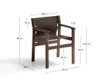 Sila Armchair Kayu Jati Dudukan Kulit Sintetis