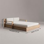 Naomi Daybed Lounger Minimalis Kayu Jati Premium | 2 Person - Gambar 5
