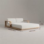 Sofaya Daybed Minimalis Kayu Jati Premium 2 Person | Sofa Santai Elegan - Gambar 5