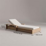 Laura Sunbed Lounger Minimalis Kayu Jati Premium | Outdoor Elegan - Gambar 5