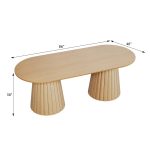 Aruna Meja Makan Oval Minimalis Kayu Jati | Meja Cafe Indoor Modern & Elegan - Gambar 4