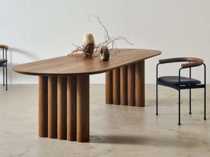 Veina Meja Makan Modern Kayu Jati