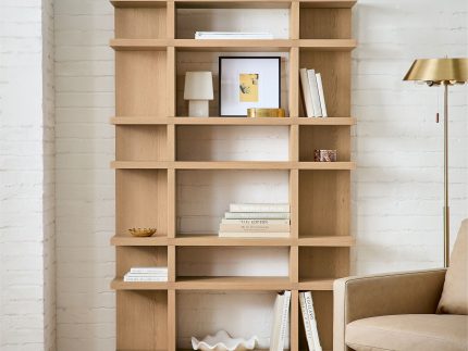 Sasmitha Rak Buku Minimalis Kayu Jati